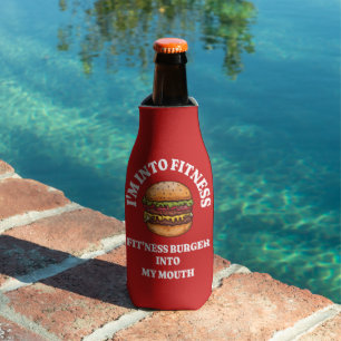 Ich bin in Fitness. Fit Burger in meinem Mund Flaschenkühler