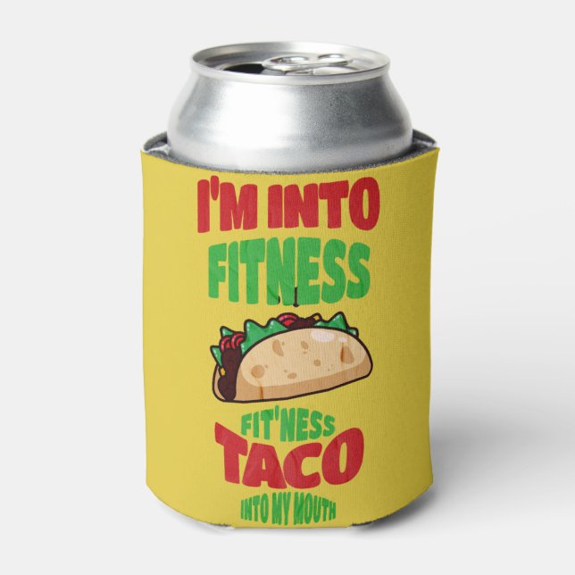 Ich bin in Fitness Fit'ness Taco in meinem Mund Dosenkühler (Kanne Vorderseite)