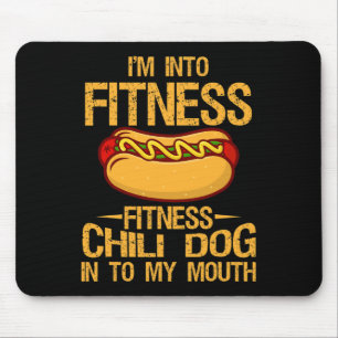 Ich bin in Fitness Gym Workouts Vintager Chili Hun Mousepad