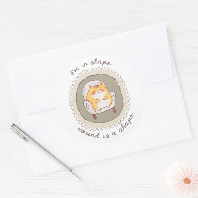 Ich bin in Form Runder Aufkleber (Umschlag)