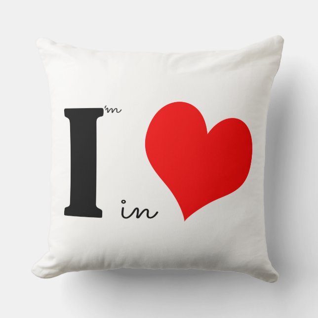 Ich bin in Liebe Kissen (Vorderseite)