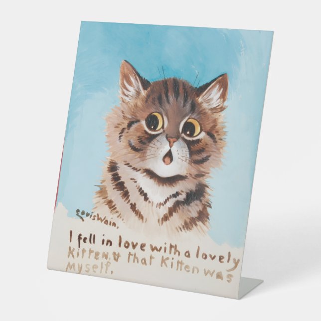 Ich bin in Liebe mit einem netten Kitten (ich selb Sockelschild (Vorderseite)