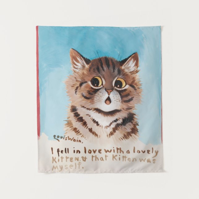 Ich bin in Liebe mit einem netten Kitten (ich selb Wandteppich (Vorderseite)