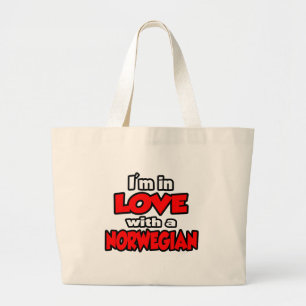 Ich bin in Liebe mit einem Norweger Jumbo Stoffbeutel