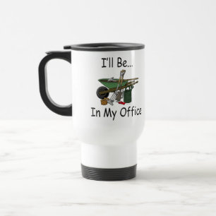 Ich bin in meinem Büro-Garten Reisebecher