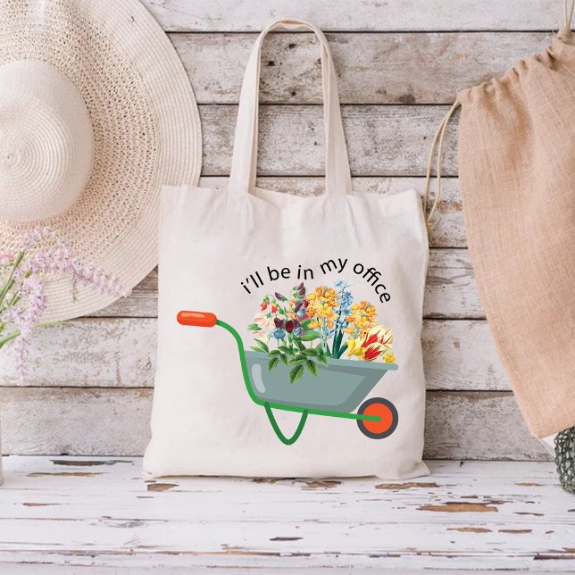 Ich bin in meinem Büro / Mama Blumengarten Tragetasche (I'll Be In My Office / Mom Flower Garden Tote Bag)