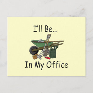 Ich bin in meinem Bürogarten Postkarte