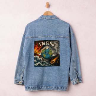 Ich bin in Ordnung Lustiger Planet Erde Chaos Graf Jeansjacke