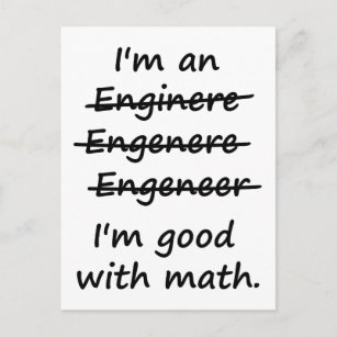 Ich bin Ingenieur und ich bin gut in Mathe Postkarte