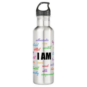 Ich bin inspirierend, positiv, religiös, Christlic Edelstahlflasche