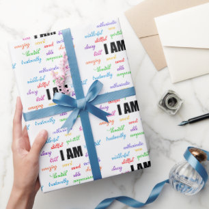 Ich bin inspirierend, positiv, religiös, Christlic Geschenkpapier