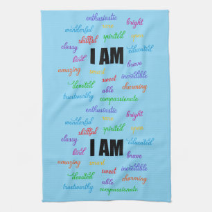 Ich bin inspirierend, positiv, religiös, Christlic Geschirrtuch