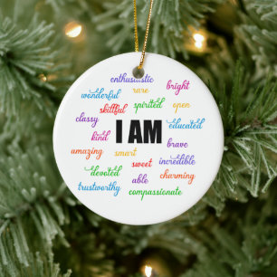 Ich bin inspirierend, positiv, religiös, Christlic Keramik Ornament