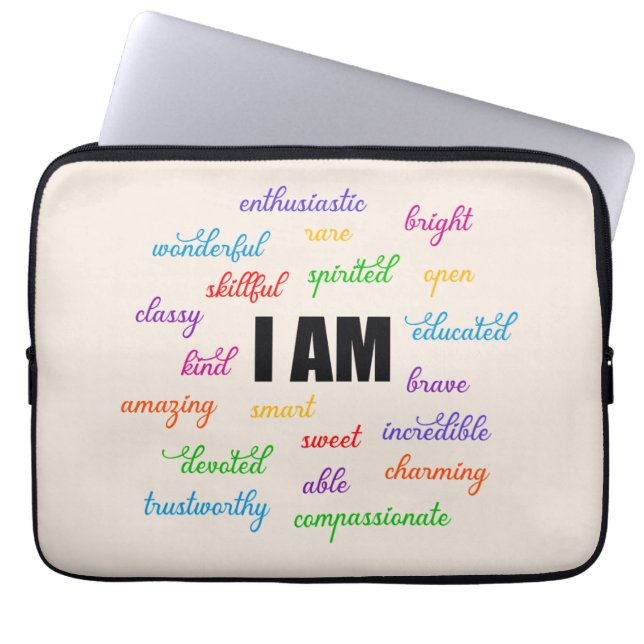 Ich bin inspirierend, positiv, religiös, Christlic Laptopschutzhülle (Vorderseite)