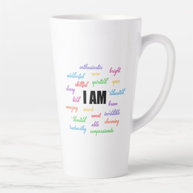 Ich bin inspirierend, positiv, religiös, Christlic Milchtasse (Rechts)