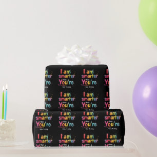 Ich bin intelligenter als du lustig Retro-Design Geschenkpapier