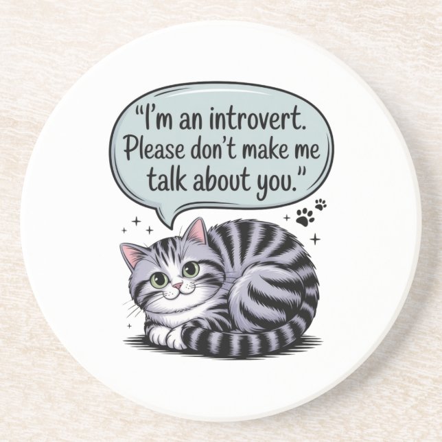 "Ich bin introvertiert. Bitte lassen Sie mich nich Getränkeuntersetzer (Vorne)