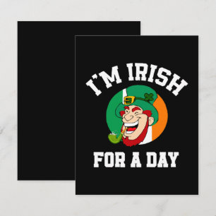 Ich bin Irisch für einen Tag St. Patricks Day-Klee Mitteilungskarte