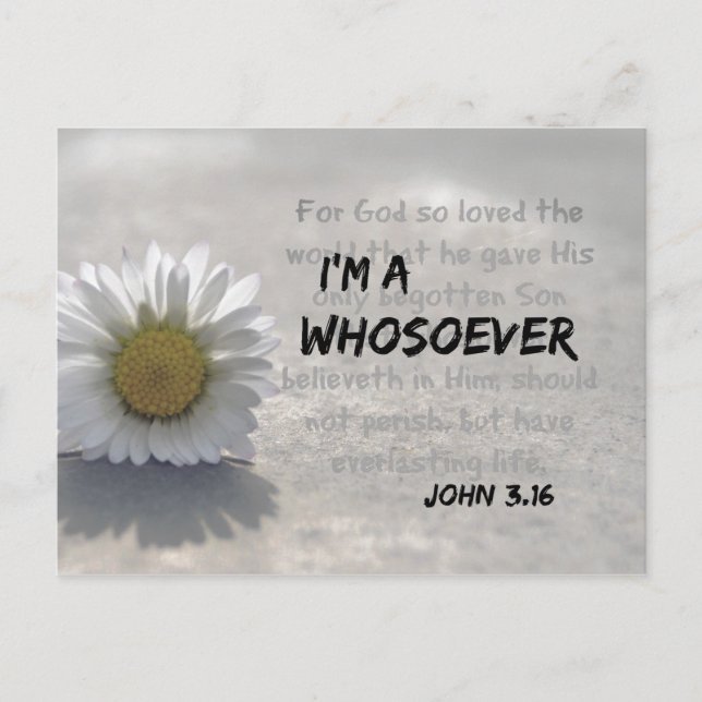 Ich bin jemand, der John 3.16 Bible Verse ist Postkarte (Vorderseite)