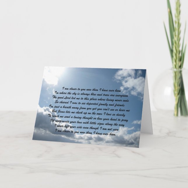 Ich bin jetzt naher für dich als ich... karte (Vorderseite)