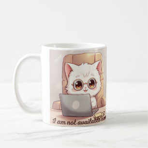 Ich bin jetzt nicht verfügbar Tasse - Süße Kawaii
