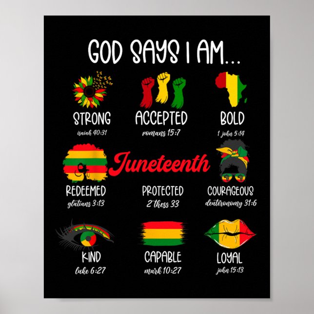 "Ich bin Juneteenth Free-ish Independence Day Mel" Poster (Vorne)