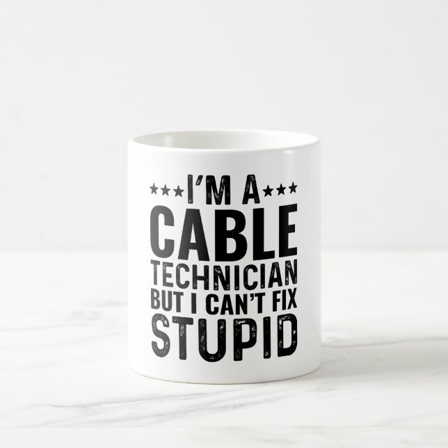 Ich bin Kabeltechniker, aber ich kann den Dummkopf Kaffeetasse (Mittel)