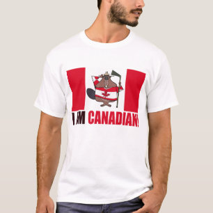Ich BIN KANADIAN Zitat mit Biber auf kanadischer F T-Shirt