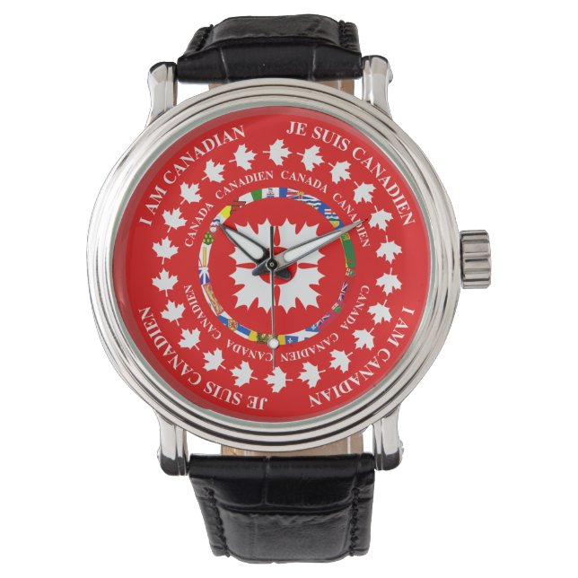 Ich bin Kanadier / Je Suis Canadien Watch Armbanduhr (Vorderseite)