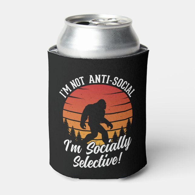 Ich bin kein antisoziales Bigfoot Black Dosenkühler (Kanne Vorderseite)