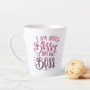 ICH BIN KEIN BOSSY, ICH BIN DIE BOSS-GLITZER-TYPOG MILCHTASSE