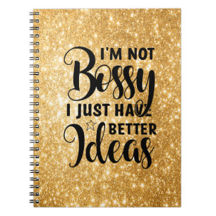 Ich bin kein Bossy Spiral Foto Notebook Notizblock