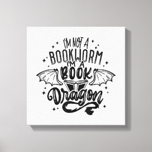 Ich bin kein Bücherwurm, ich bin ein Buchdrache Fa Leinwanddruck