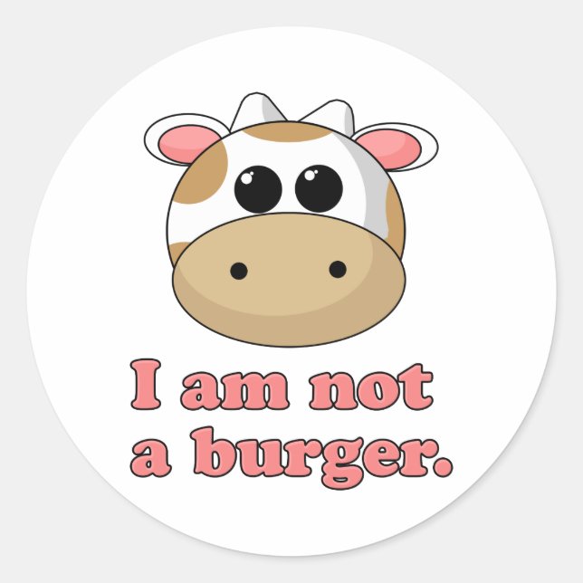 Ich bin kein Burger Runder Aufkleber (Vorderseite)