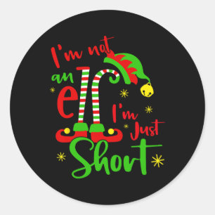 Ich bin kein Elf Familie Weihnachts Pjs Matching M Runder Aufkleber