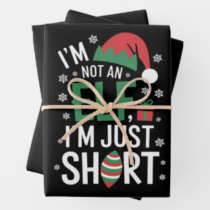 Ich bin kein Elf, nur klein, lustiges Weihnachten  Geschenkpapier Set