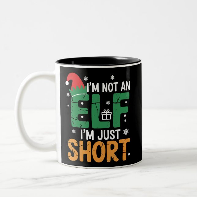 Ich bin kein Elf, nur Kurze WeihnachtsWeihnachtsWe Zweifarbige Tasse (Links)