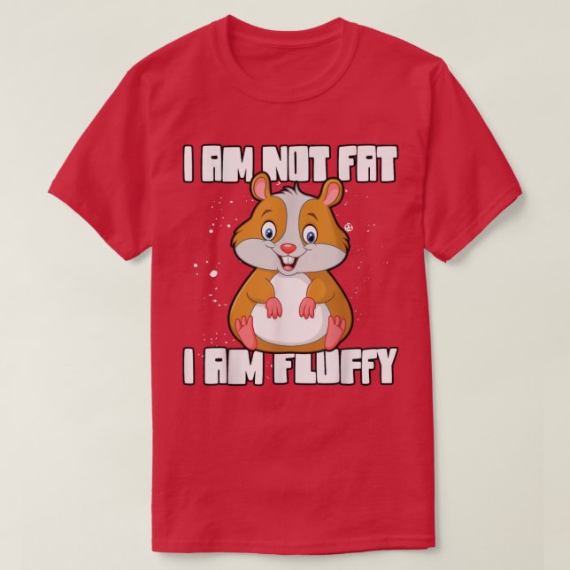Ich bin kein Fett ich bin Fluffy Guinea Pig T-Shirt (Design vorne)