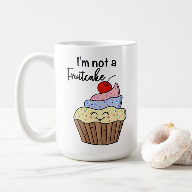 Ich bin kein Fruchtkuchen Kaffeetasse (Mit Donut)