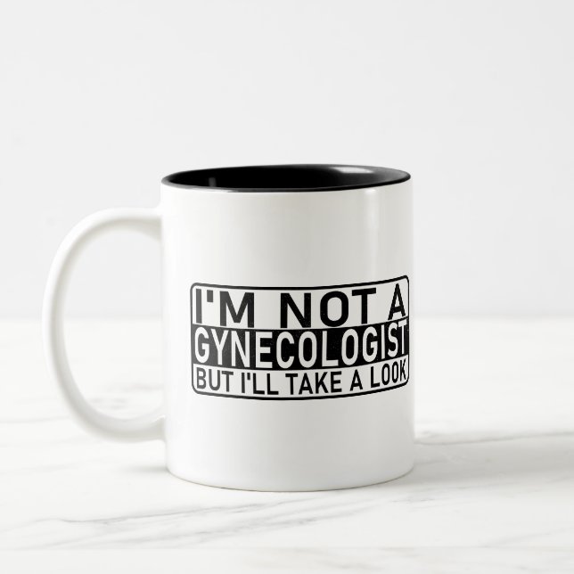 Ich bin kein Gynäkologe, aber ich sehe Meme an Zweifarbige Tasse (Links)