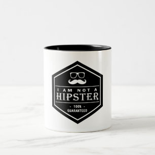 Ich bin kein Hipster 100% Garantiert Lustiger Schn Zweifarbige Tasse