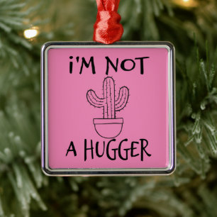 Ich bin kein Hugger Funny Cactus Ornament Aus Metall