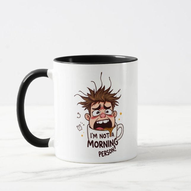 "Ich bin kein Morgenmensch" (Mann) Tasse (Links)