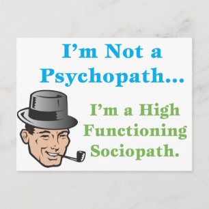 Ich bin kein Psychopath. Postkarte