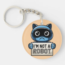Ich bin kein Roboter-Kater-Schlüsselanhänger