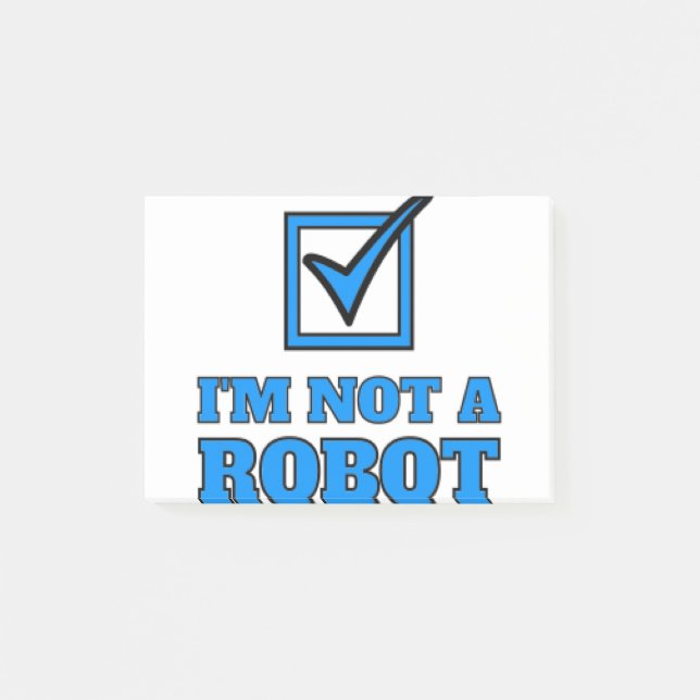 Ich bin kein Roboter Post-it Klebezettel (Vorderseite)