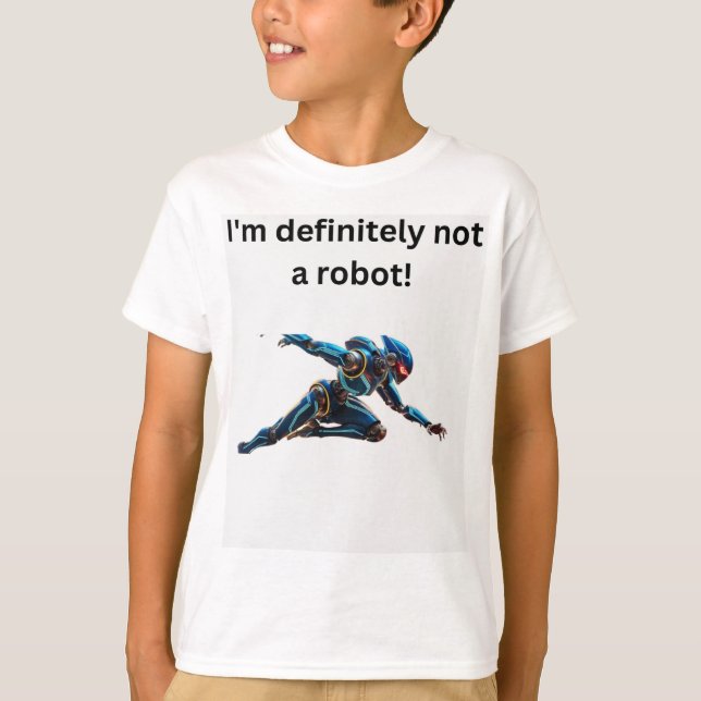 "Ich bin kein Roboter" Spaß T-Shirt (Vorderseite)