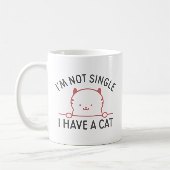 Ich bin kein Single, ich habe eine Katze Kaffeetasse (Links)