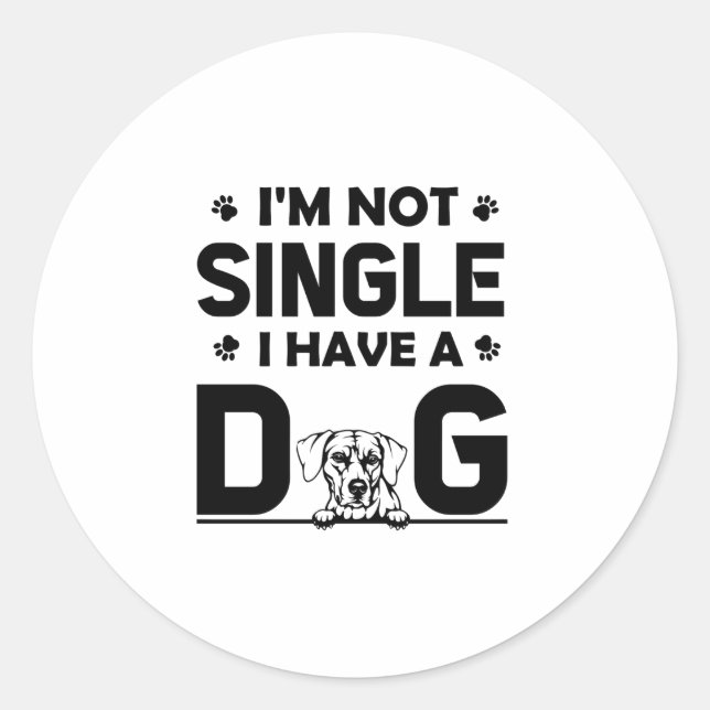 Ich bin kein Single - Rhodesian Ridgeback Runder Aufkleber (Vorderseite)