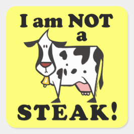 Ich bin kein Steak Animal Rights Quadratischer Aufkleber